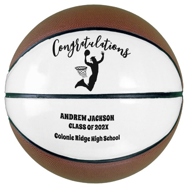 Personalised Graduation Basketball, Graduate Gift Basketball (Front)