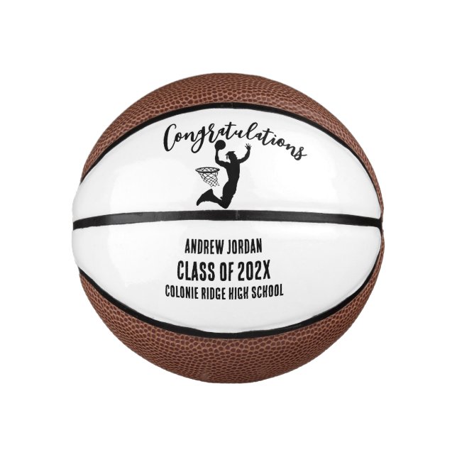 Personalised Graduation Basketball, Name Mini Basketball (Front)