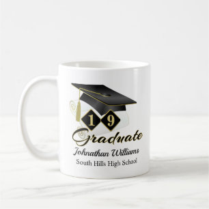 Personalised Graduation Black & Gold 20XX Coffee Mug