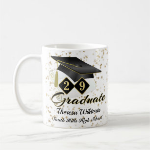 Personalised Graduation Black & Gold 20XX Coffee Mug