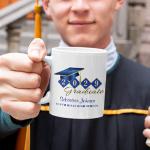 Personalised Graduation Blue & Gold 20XX Coffee Mug