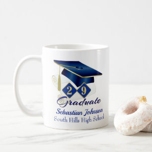 Personalised Graduation Blue & Gold 20XX Coffee Mug