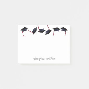 Personalised Graduation Caps Gone Wild B&W&Maroon Post-it Notes