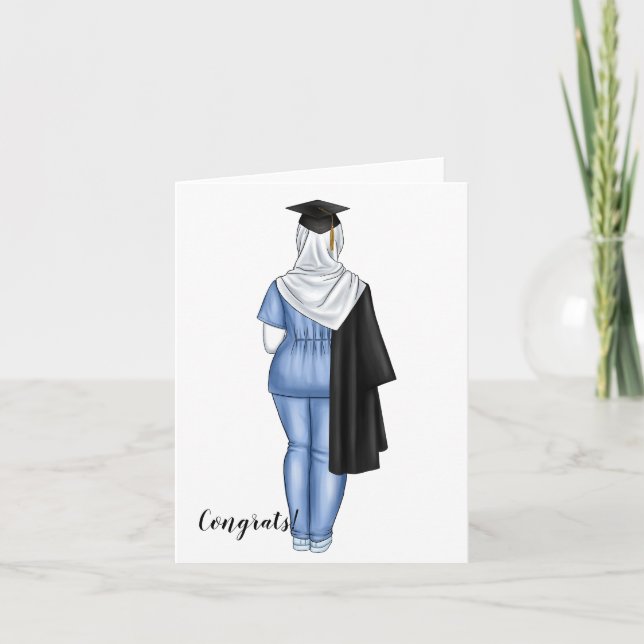 Personalised Graduation Card for Muslim Nurses (Front)