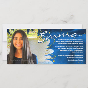 Personalised Graduation Cards Blue & Gold