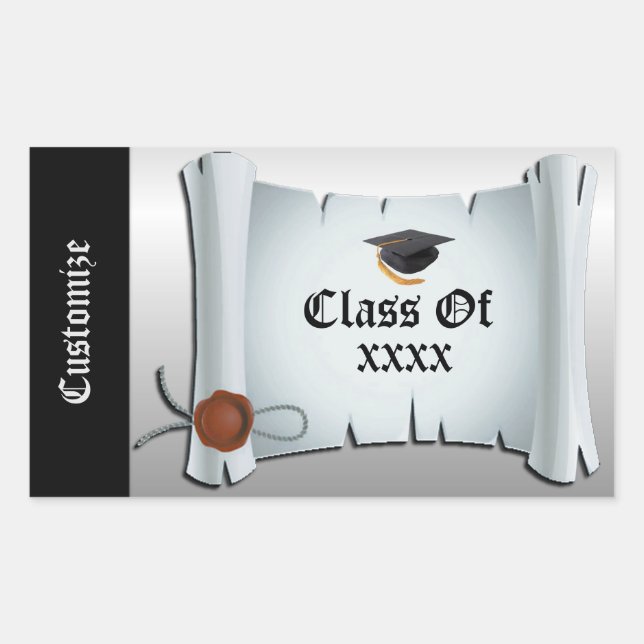 Personalised Graduation Class Event Silver Sticker (Front)