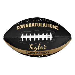 Personalised Graduation Class of 2024 Gold black American Football