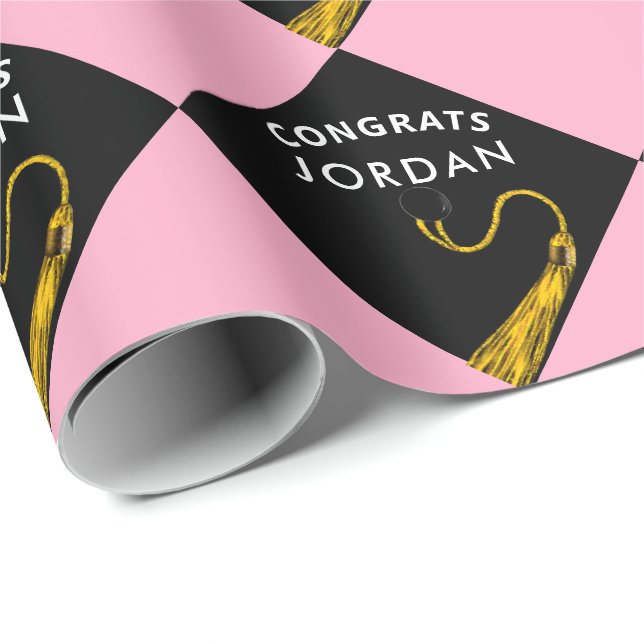 Personalised Graduation Congrats Gift Wrapping Paper (Roll Corner)