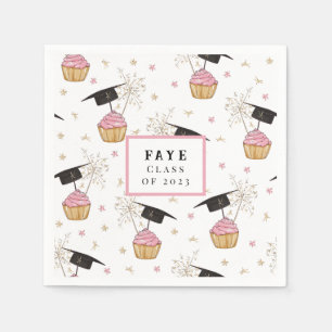 Personalised Graduation Cupcake Pattern Napkin