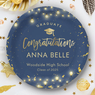 Personalised Graduation Custom Class of 2024 Chic Paper Plate