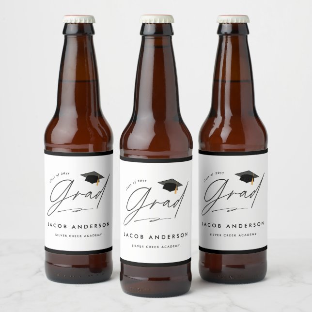 Personalised Graduation Custom Name School Beer Bottle Label (Bottles)