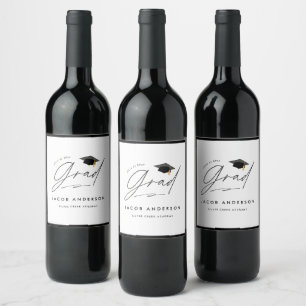 Personalised Graduation Custom Name School Wine Label