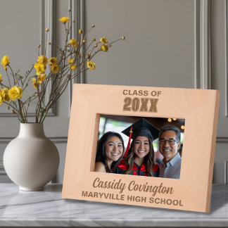 Personalised Graduation Custom Name, School, Year Etched Frames