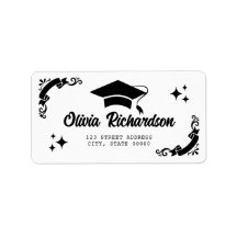 Personalised Graduation Elegant Script Stars & Cap