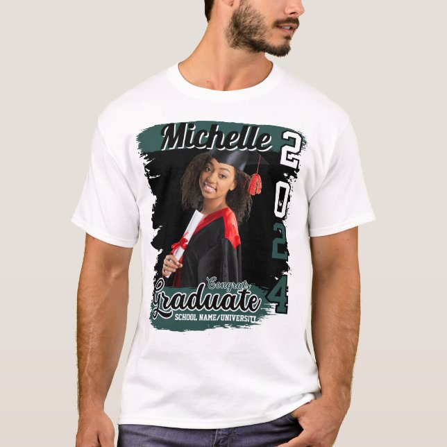 Personalised Graduation Family Custom Photo & Name T-Shirt (Front)