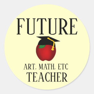Personalised Graduation Future Teacher Apple Classic Round Sticker