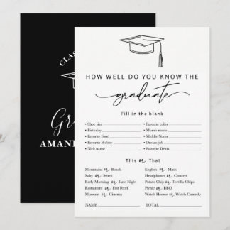 Personalised Graduation Game quiz Invitation