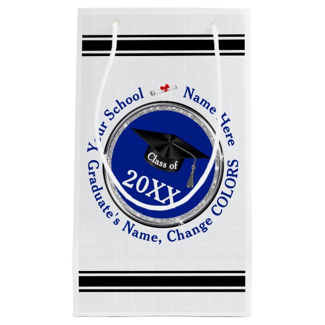 Personalised Graduation Gift Bags, Change COLORS Small Gift Bag (Front)