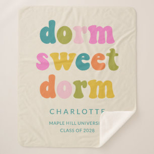 Personalised Graduation Gift Colourful Dorm Quote Sherpa Blanket