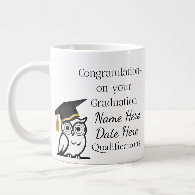 Personalised Graduation Gift for Her – Custom Name Large Coffee Mug (Left)