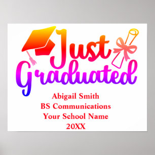 Personalised Graduation Gift Name, Year, School  Poster