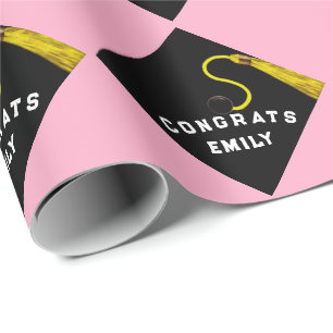 Personalised Graduation Gift Pink Wrapping Paper