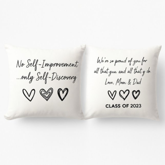 Personalised Graduation Gift Throw Pillow  (Personalize Graduation Year along with Your Message at the back)