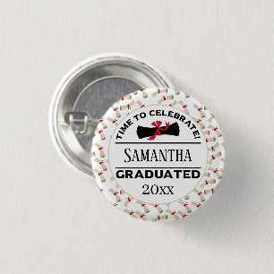 Personalised Graduation Gift   Time To Celebrate 3 Cm Round Badge