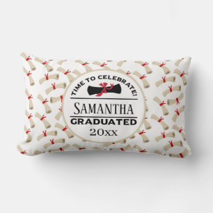 Personalised Graduation Gift Time To Celebrate Lumbar Cushion