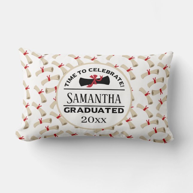 Personalised Graduation Gift | Time To Celebrate Lumbar Cushion (Front)