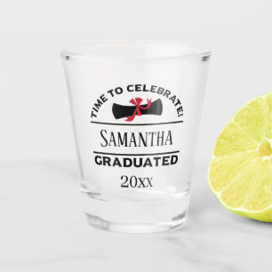 Personalised Graduation Gift   Time To Celebrate Shot Glass