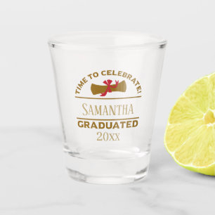 Personalised Graduation Gift   Time To Celebrate Shot Glass