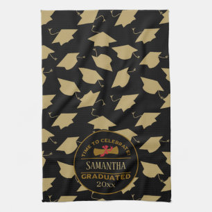 Personalised Graduation Gift Time To Celebrate Tea Towel