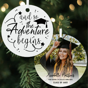 Personalised Graduation Graduate Photo Christmas Metal Tree Decoration