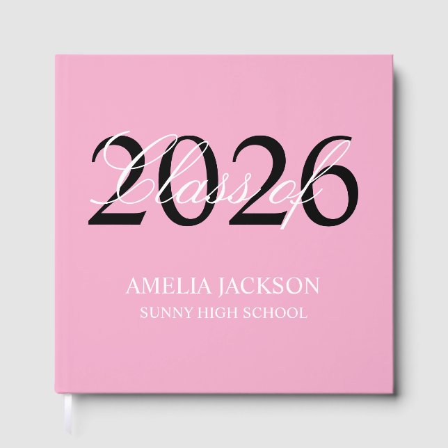 Personalised Graduation Guest Book, High School Gr Book (Front)