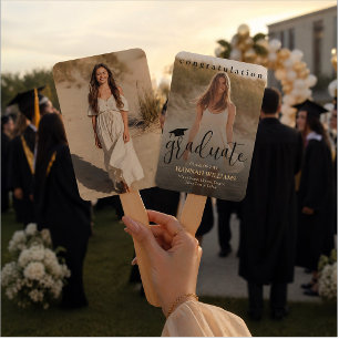 Personalised Graduation Hand Fan - Custom Photo