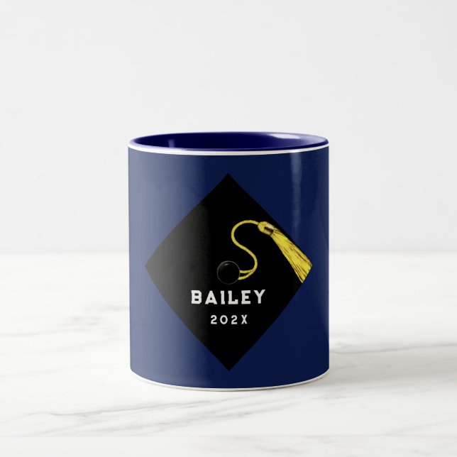 Personalised Graduation Keepsake Gift Two-Tone Coffee Mug (Center)