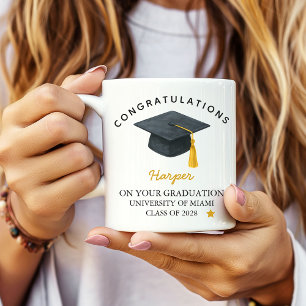 Personalised graduation mug, graduation gift coffee mug