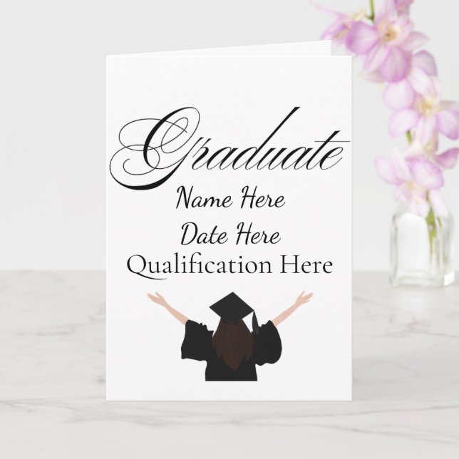 Personalised Graduation Name, Custom Gift for her Card (Orchid)