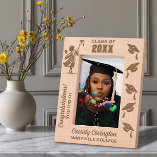 Personalised Graduation Name, School/College, Year Etched Frames
