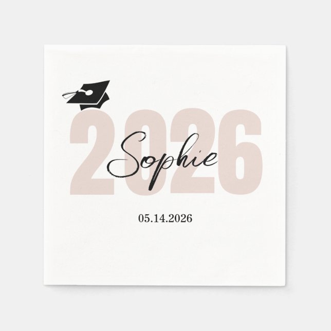 Personalised Graduation Napkins Class of 2026 (Front)
