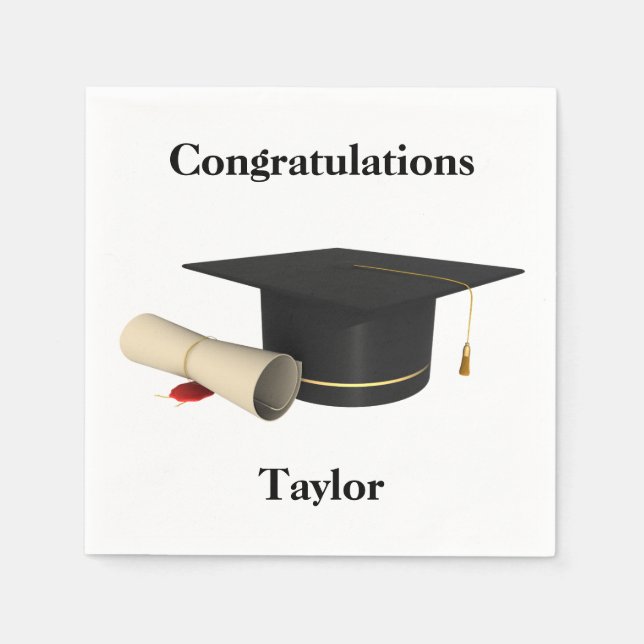 Personalised Graduation Napkins - Graduation Cap (Front)
