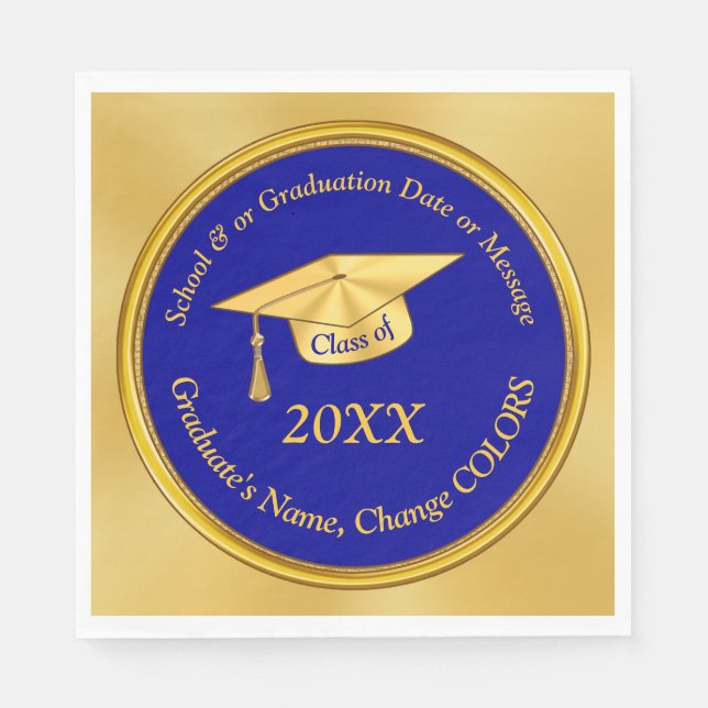 Personalised Graduation Napkins, Your Text, Colour Napkin (Front)