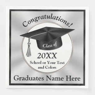 Personalised Graduation Napkins Your Text, Colours