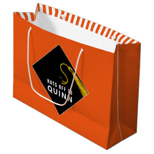 Personalised Graduation Orange Large Gift Bag