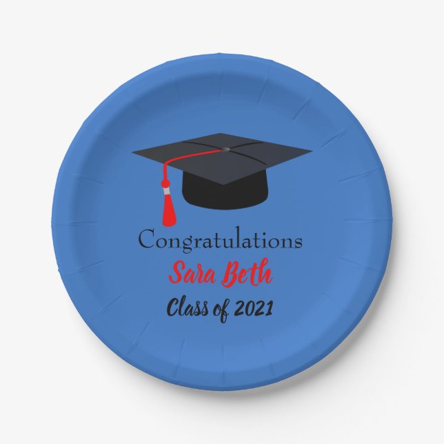 Personalised Graduation Paper Party Plates (Front)