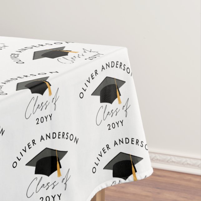 Personalised Graduation Party Custom Name Tablecloth (In Situ)