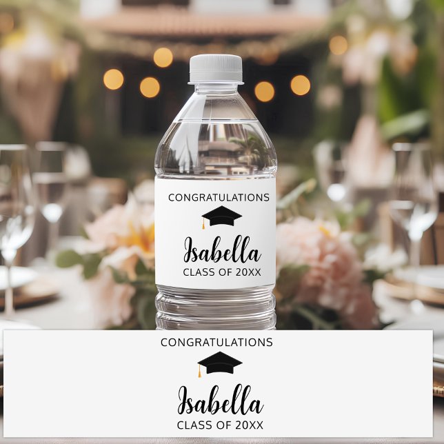 Personalised Graduation Party Decor Class of 2026 Water Bottle Label (Creator Uploaded)