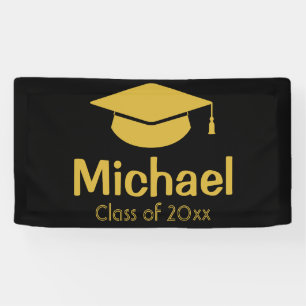 Personalised Graduation Party Gold Class of 2022 Banner