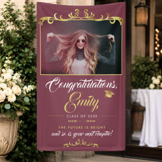 Personalised Graduation Party Graduate Photo Banner
